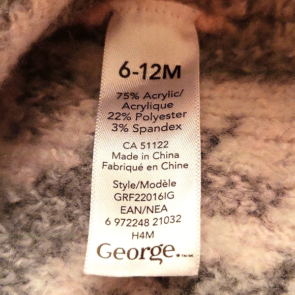 Soft pink/grey heart print pullover sweater - Picture 4 of 4